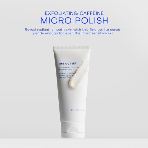 Outset Exfoliating Caffeine Micro Polish - Brightening & Smoothing Face Scrub, Vegan & Gluten-Free | 3.3 fl oz