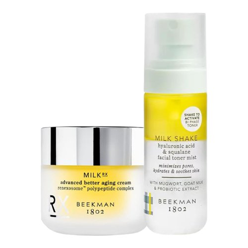 Beekman 1802 Milk RX Advanced Aging Cream & Hydrating Toner Set - Fragrance Free | 1.69 fl oz & 2 oz
