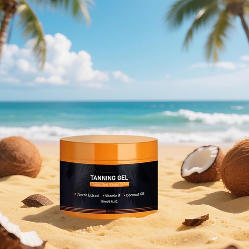 Intensive Tanning Gel 150g – Browning Tan Accelerator | Water-Resistant with Carrot and Coconut Oil | Vitamin E, Deep Natural Tan Enhancer for Sunbeds & Outdoor Use