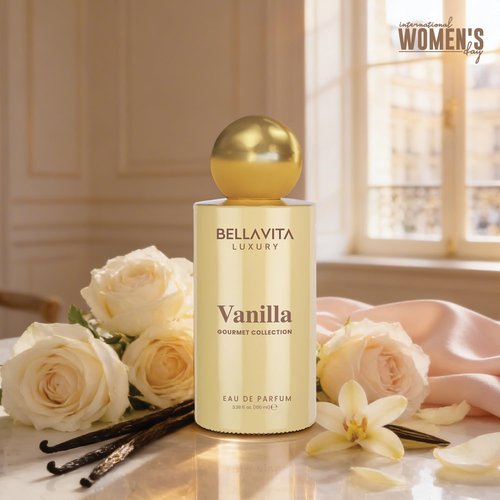 Bellavita Luxury Vanilla Eau de Parfum - 100 ml | Unisex Perfume with Coconut, Vanilla & Musk Notes