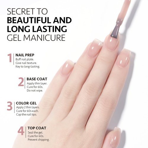 GAOY Jelly Nude Gel Nail Polish, 16ml Sheer Rose Pink Translucent Soak Off Gel Polish, UV Light Cure for Nail Art DIY, 1624 Ocean Song
