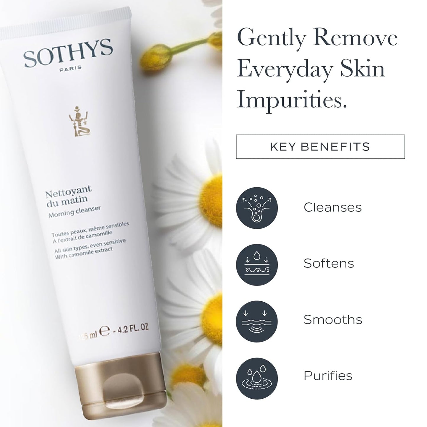 SOTHYS Morning Cleanser - Hydrating Daily Face Cleanser Cream | Gentle Makeup Remover for All Skin Types