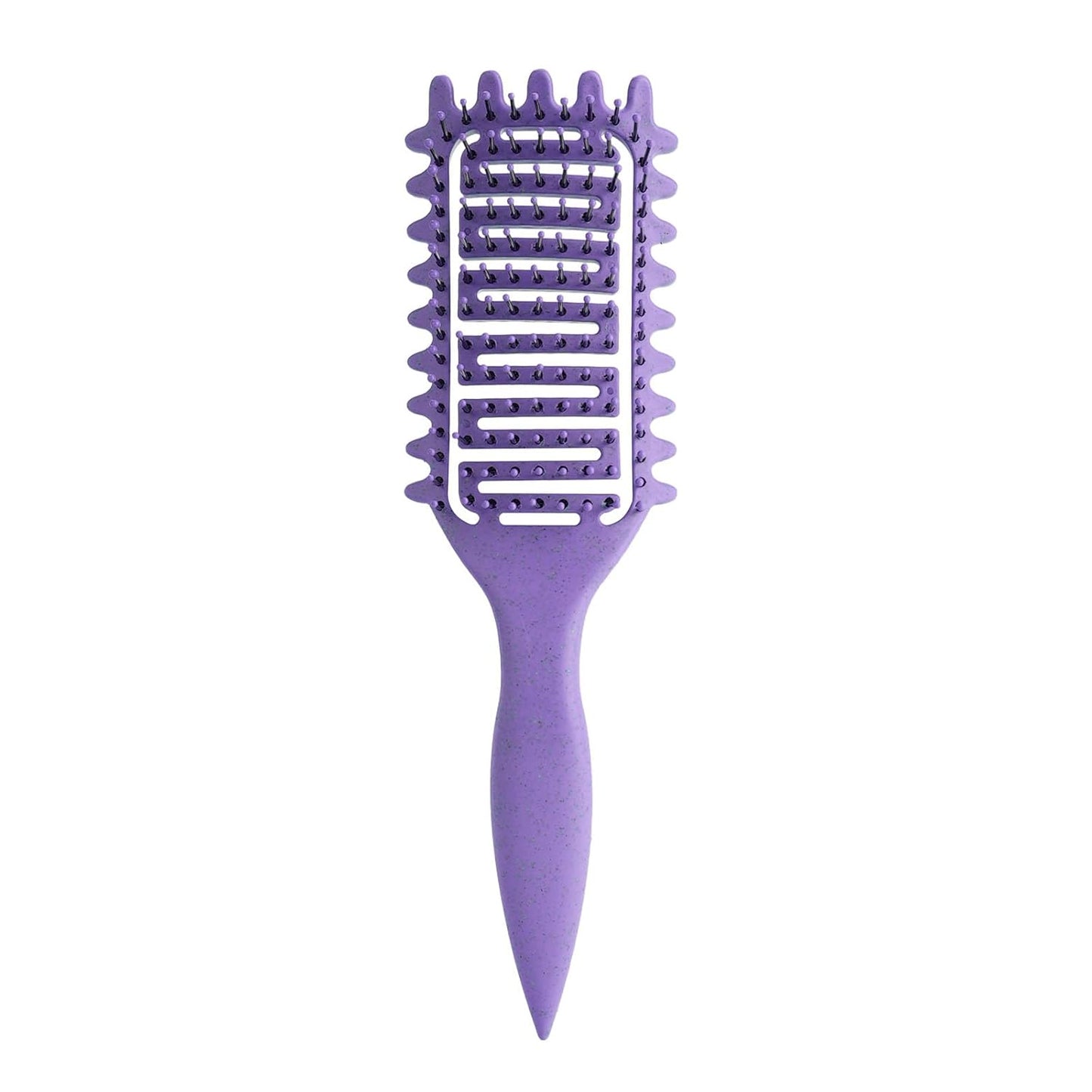 Skiennix Curl Defining Brush - Vented Detangling Tool for Curly Hair | Lightweight & Curved Design (Purple)