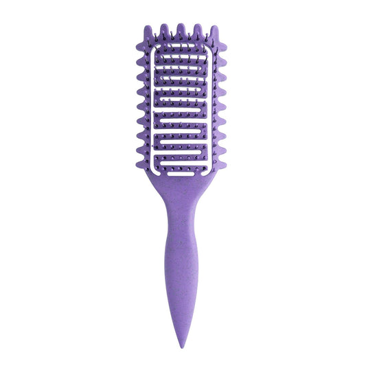 Skiennix Curl Defining Brush - Vented Detangling Tool for Curly Hair | Lightweight & Curved Design (Purple)