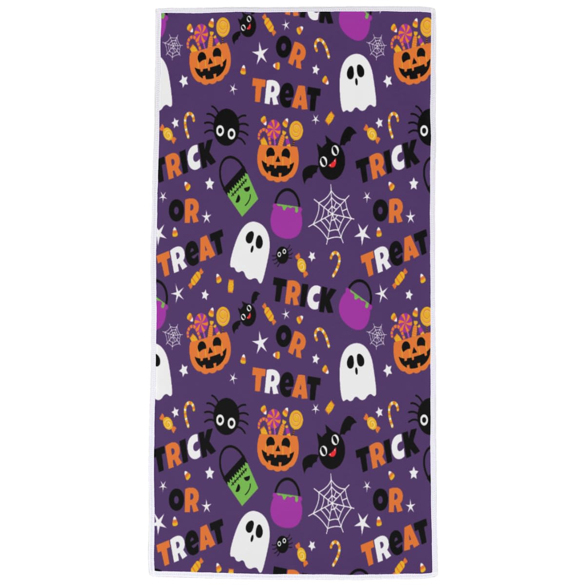 Vhcawsu Halloween Pumpkin Bat Ghost Hand Towel Trick Or Treat Spooky Bath Towels Soft Bathroom Hair Drying Towels Highly Absorbent Fingertip Towel for Spa Gym Sport 16"x30"