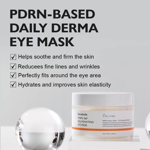 Genabelle PDRN 360° Rejuvenating Eye Mask - Hydrating Eye Patches with PDRN & Peptides for Dark Circles & Puffiness - 3.38 fl oz