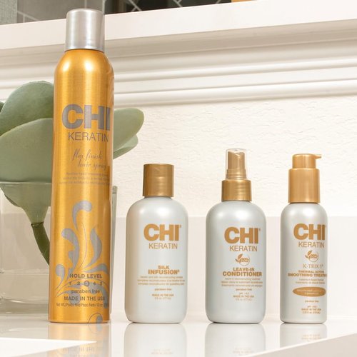 CHI Keratin Flex Finish Hair Spray - Lightweight, Long-Lasting Hold & Frizz Control | Unscented 10 Oz