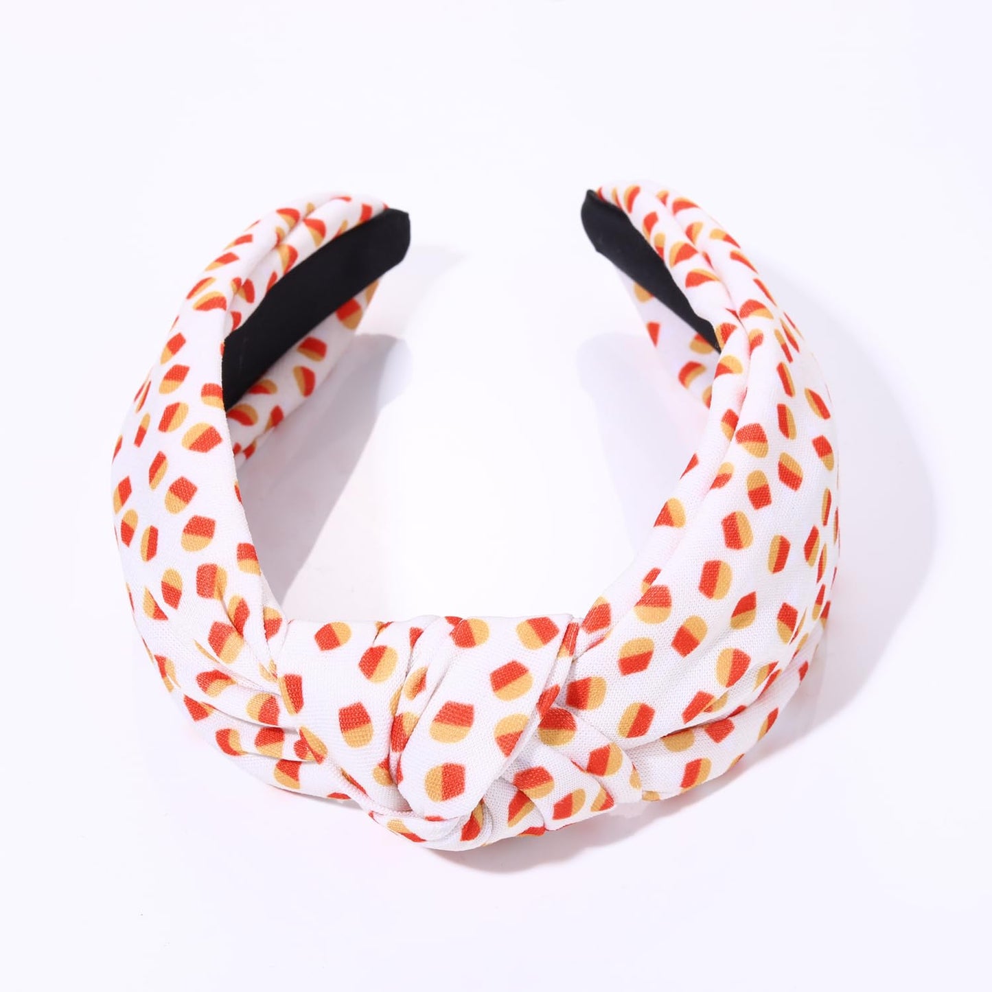 ZITULRY Halloween Knotted Headbands for Women Candy Corn Cat Blood Splatter Printed Wide Top Knot Hairband Party Decoration