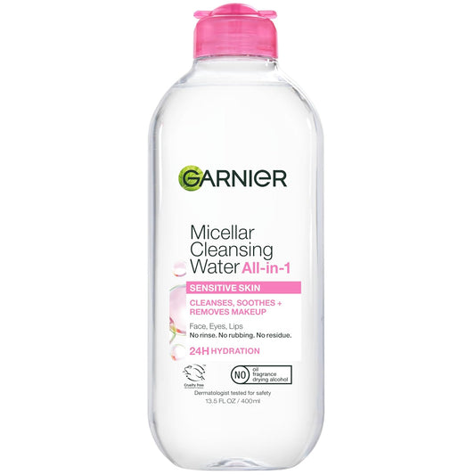Garnier Micellar Water - Hydrating Facial Cleanser & Makeup Remover for Sensitive Skin | 13.5 Fl Oz (400mL)