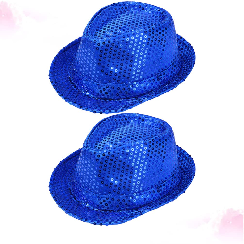 2pcs Sequins Fedora Hat Adult Costumes Light up Hat Disco Props for Women, Gangster Jazz Birthday Costume