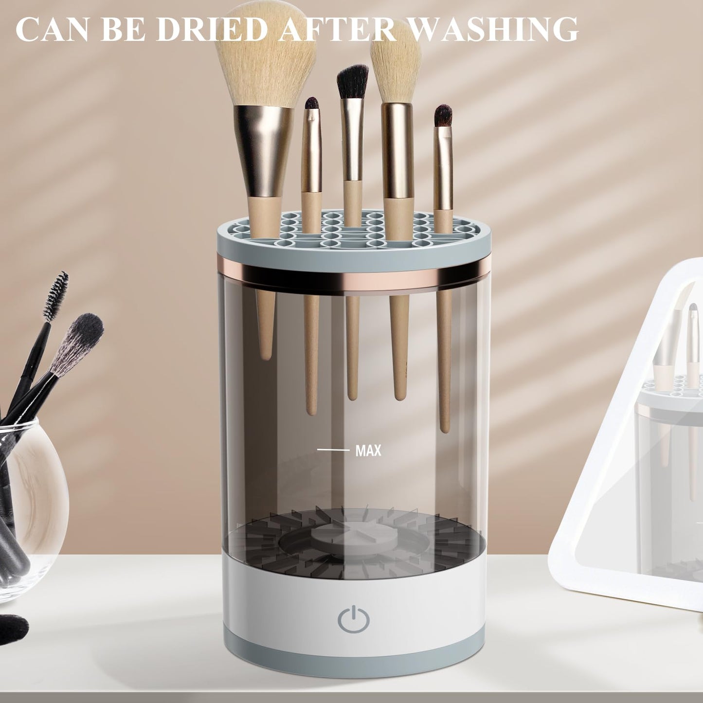 Electric Makeup Brush Cleaner, Cosmetic Brush Cleaner, Upgraded Electric Makeup Brush Cleaner with Brush Clean Mat, Automatic Spinning Makeup Brush Cleaner for All Size Makeup Brush