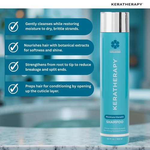 Keratherapy Keratin Infused Moisture Shampoo - Anti-Frizz Formula for Oily Scalp & Dry Ends | 10.1 fl. oz.