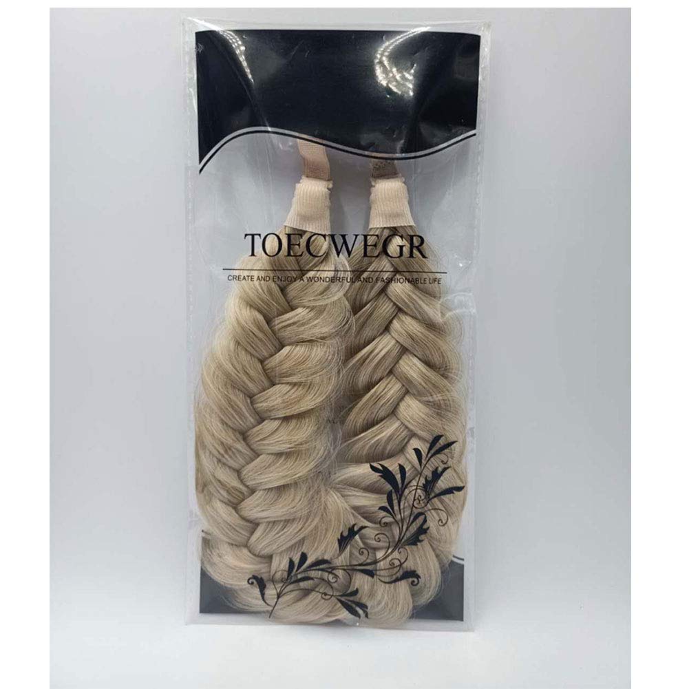 TOECWEGR Synthetic Hair Braided Headband Classic Wide Strands Wedding Disorderly Fluffy Braids Wig Band Women Beauty Accessory