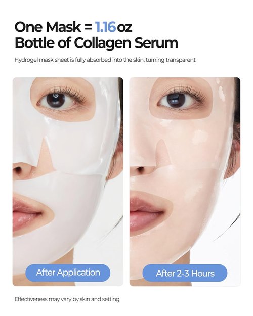 Regine Switzerland Bio-Collagen Face Masks - Hydrating Hydrogel for Fine Lines & Firming | 6 Pack