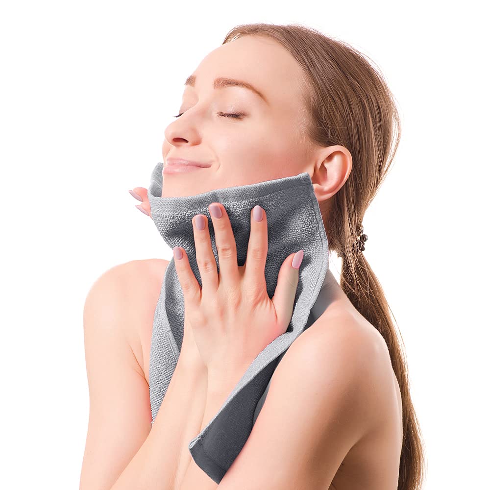 Yoofoss Luxury Washcloths Towel Set 10 Pack Baby Wash Cloth for Bathroom-Hotel-Spa-Kitchen Multi-Purpose Fingertip Towels and Face Cloths 10''x10''