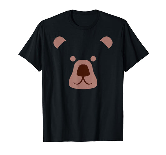 Cute Bear Face Funny Cartoon Halloween Bear Silhouette Kids T-Shirt