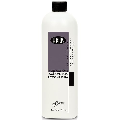 Gena Adios Pure Acetone Nail Polish Remover - Professional Strength for Acrylic, Gel & Dip Powder, Fast & Quick Gel Nail Polish Remover, 16 fl oz