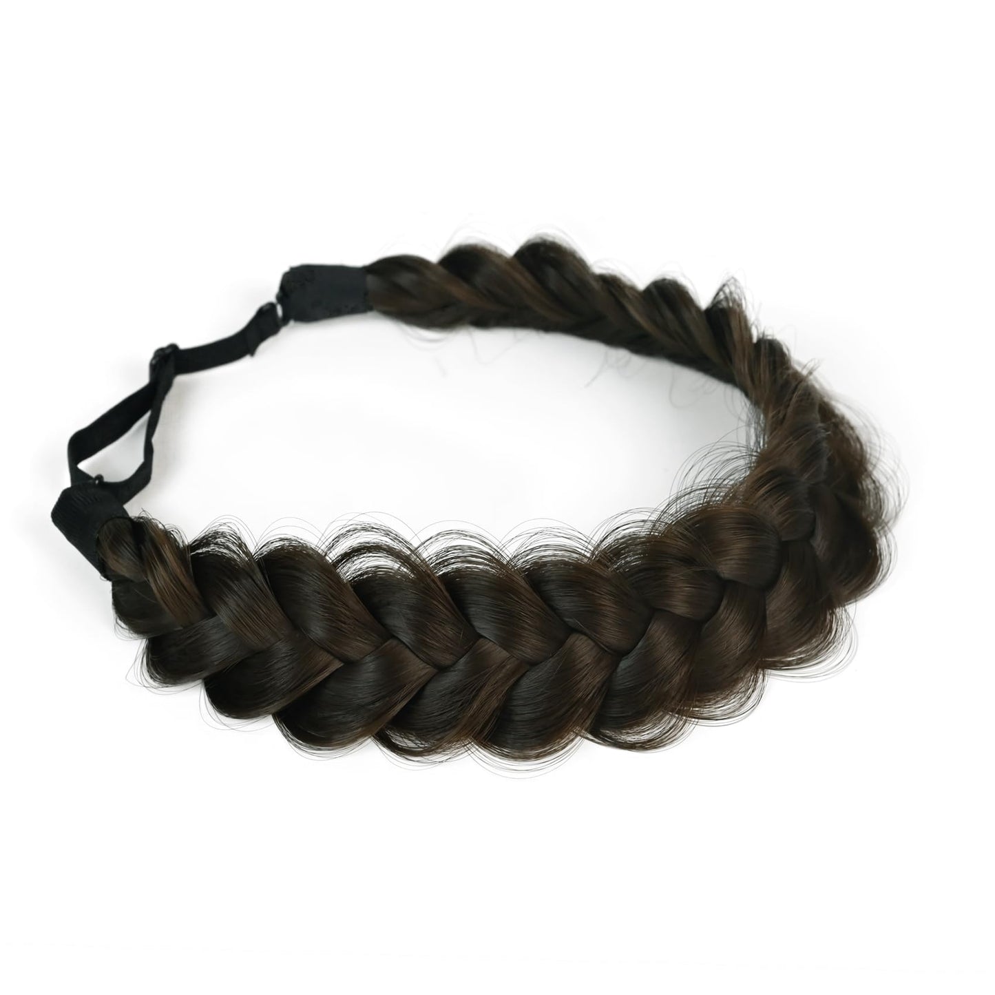 TOECWEGR Synthetic Hair Braided Headband Classic Wide Strands Wedding Disorderly Fluffy Braids Wig Band Women Beauty Accessory