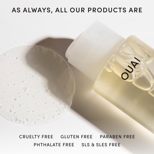 OUAI Fine Hair Shampoo - Biotin Thickening Shampoo for Flat, Thin Hair - Volumizing & Strengthening Keratin & Chia Seed Oil for Women & Men - Lightweight, Color-Safe, Sulfate Free, 10 Oz