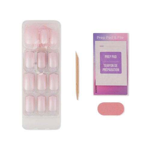 KISS Impress Color FX Press-On Nails - 30 Pcs Metallic Chrome & Cat Eye | Hassle-Free Removal, Medium Size
