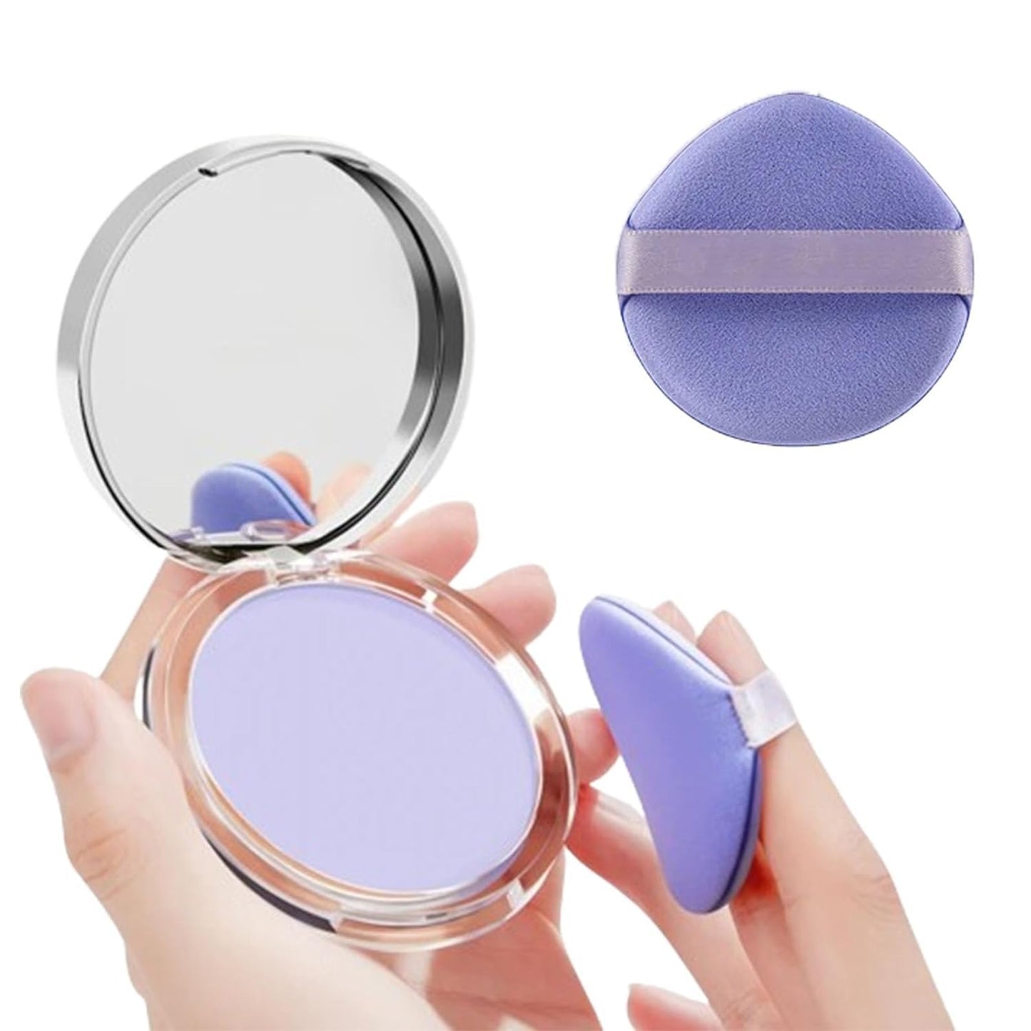 Chillab Lavender Matte Powder, Chillab Lavender Matte Powder Oil Control, Chillab Polvo Compacto with Mini Powder Puff (Purple)