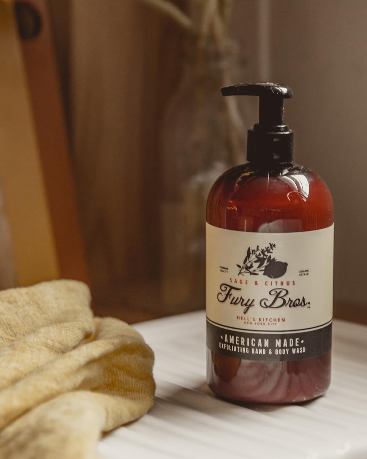 FURY BROS. Black Series Hand & Body Wash | Five Spice | Natural Ingredients | Exfoliating Volcanic Pumice | Moisturizing Aloe Vera | Made in USA | Cruelty-Free | Microbead Free | 16 oz