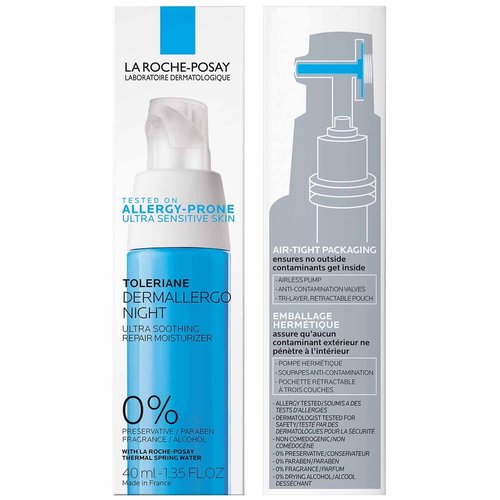 La Roche-Posay Toleriane Night Cream - Intense Soothing Moisturizer for Sensitive Skin, Allergy Tested