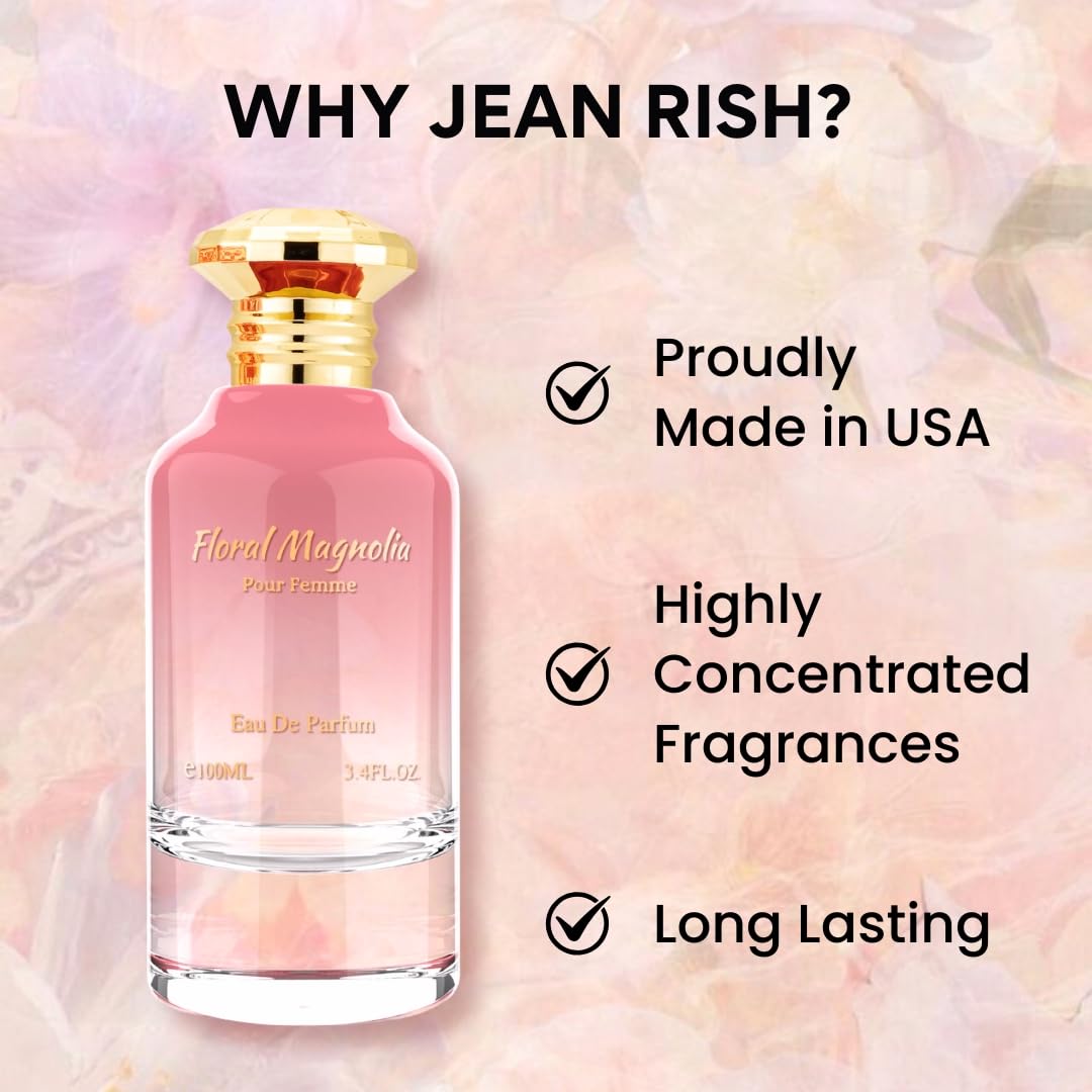 Jean Rish Floral Magnolia Perfume for Women - Long-Lasting Luxury Fragrance | 100ml Eau De Parfum