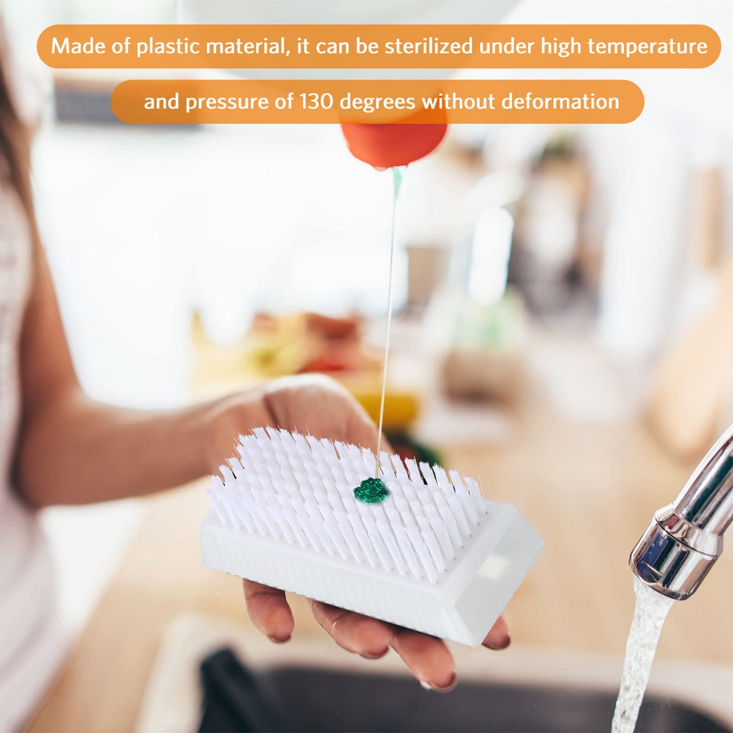 Boao 5 Pcs Hand Scrub Brushes for Nail Cleaning Fingernail Brush Soft Non Disposable Scrub Brush Plastic Hands Nail Cleaning Brushes for Men Women Kids (White)