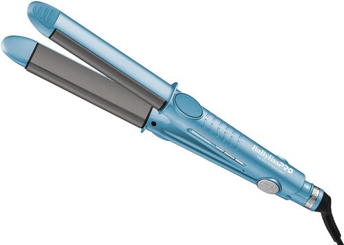BaBylissPRO Nano Titanium Flat Iron - 1" Curved Styler for Professional Salon Results, All Hair Types