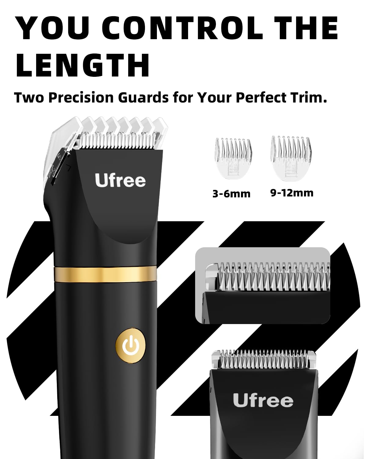 Ufree Bikini Trimmer - Rechargeable Electric Razor for Women | IPX7 Waterproof, Black