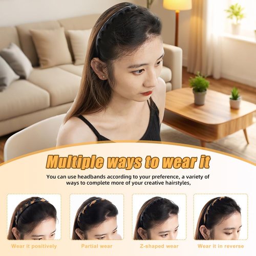 CUUCTGDA 2026 New U Shape Headbands for Women Non Slip,Fashion Accessories for Slicked Back Styles,Soft Stretchable Silicone Headband,Comfortable Comb Headband with Teeth 2 Pack（Tortoise & Black）