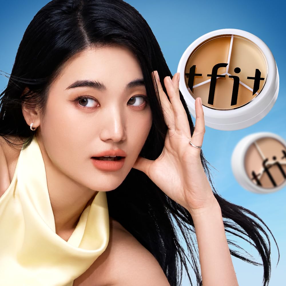 TFIT Multi-Use Pot Concealer - High-Pigmented Triple Palette | Full Coverage & Crease-Proof | 01 Neutral, 0.52 Oz