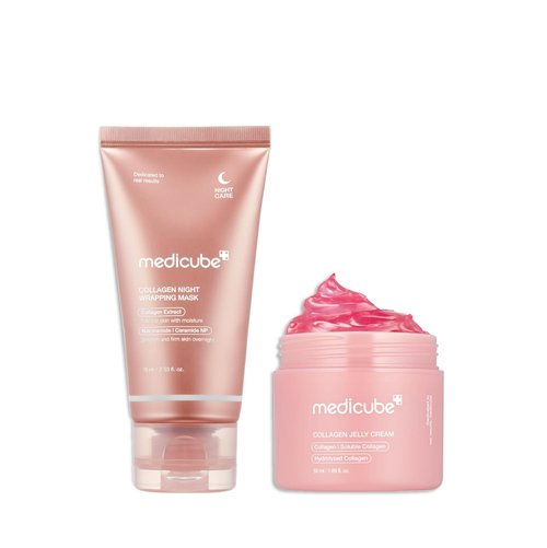 Medicube Collagen Overnight Wrapping Peel Off Facial Mask & Jelly Cream - 1.69 Fl Oz (50ml)