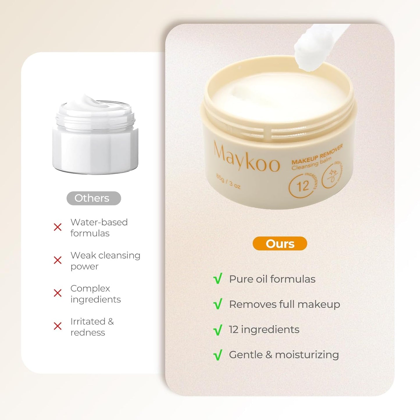 Skiennix Makeup Remover Balm - Hydrating Deep Cleansing Formula for All Skin Types | 85 g/3 oz