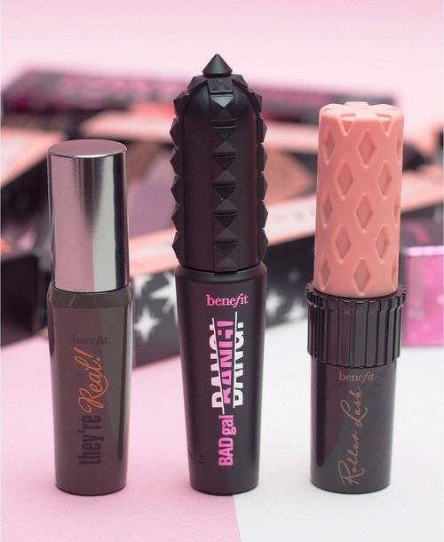 Benefit Cosmetics Lash Leader Mini Trio - Travel Size Roller Lash, Bad Gal Bang & They’re Real Mascara