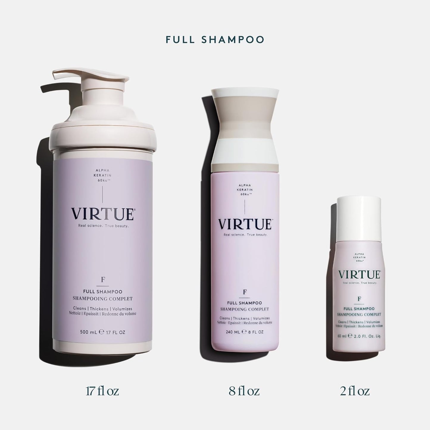 Virtue Full Volumizing Shampoo - Sulfate Free Formula for Thick, Color-Safe Hair Care
