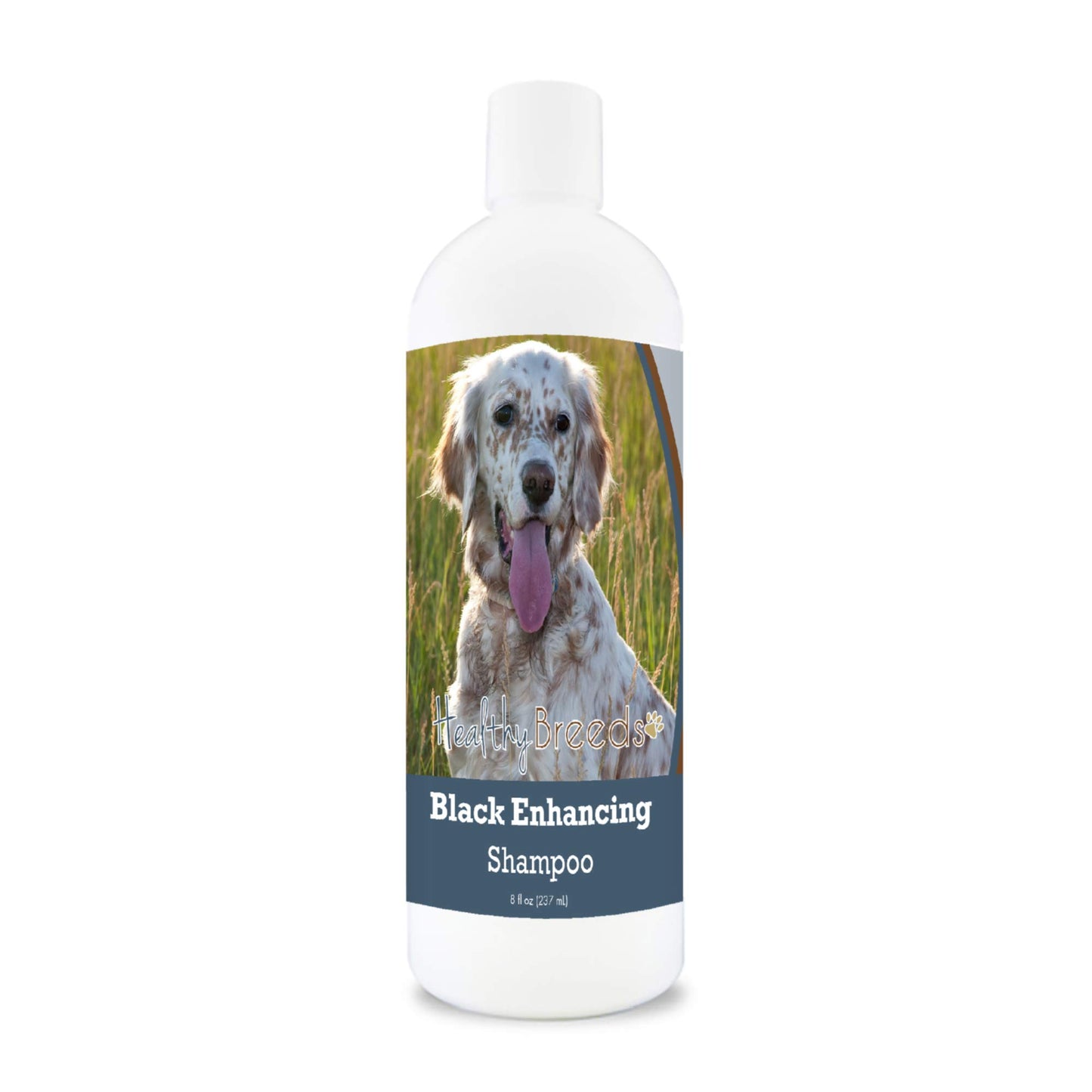 Healthy Breeds English Setter Black Enhancing Shampoo - Gentle Cleanser with Vitamin E, Aloe & Coconut Oil That Adds Brilliance, Shine & Intensity to Darker Coats - Floral Scent - 8 oz