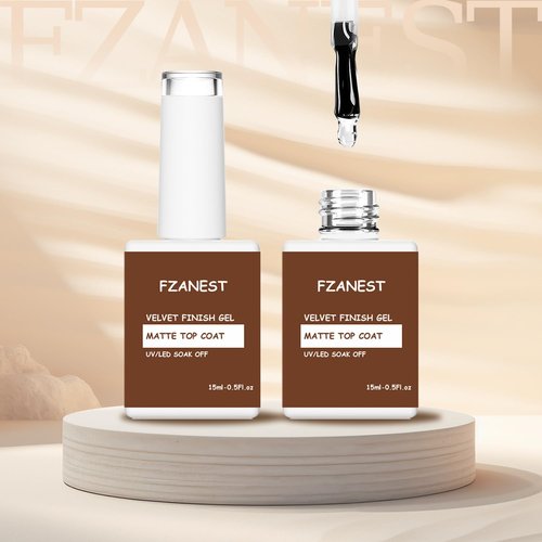 FZANEST Gel Nail Polish - Long Lasting Matte Top Coat with Velvet Finish | 0.51 Fl Oz