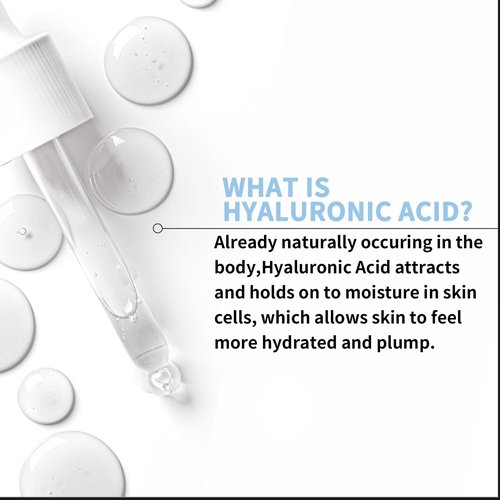 Hicream Hyaluronic Acid Serum - Brightening & Hydrating Face Moisturizer | 100% Pure, Non-Greasy, 2 Oz