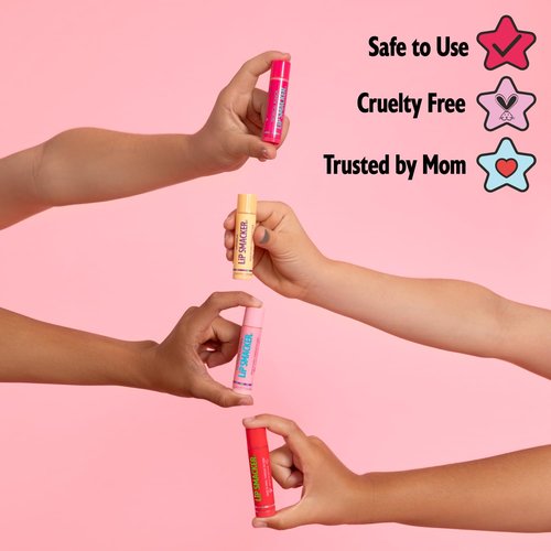Lip Smacker Hello Kitty Lip Balm, Peach Gummy Flavored Moisturizing, Smoothing Soft Shine, Hydrating & Protecting Fun Tasty Flavors, Cruelty-Free - Positively Peach