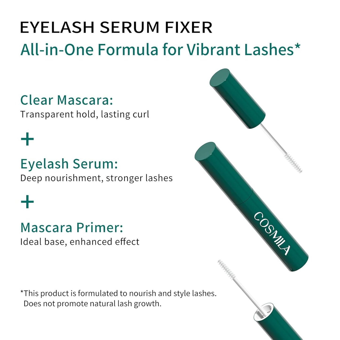 Skiennix Lash Conditioner & Serum - 3-in-1 Primer, Clear Mascara - Strengthens & Styles - Vitamin-Enriched - 5ml