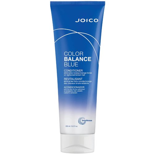 Joico Color Balance Blue Conditioner - Eliminate Brassy Tones for Lightened Brown Hair | Boost Vibrancy & Shine with Rosehip Oil & Green Tea Extract