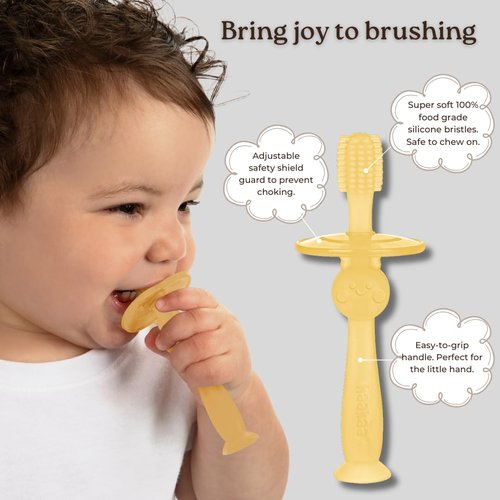haakaa Haakaa 360 ° Silicone Baby Toothbrush 1 Pk Bpa PVC and Phthalate Free '