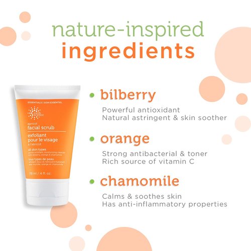 Earth Science - Gentle Apricot Exfoliating Facial Scrub for All Skin Types | 3 Pack, 4 oz.