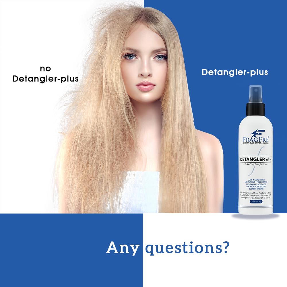 Skiennix Detangler Plus Styling Hair Spray - Heat Protectant & Blowout Spray, 8 oz | Fragrance-Free, Hypoallergenic, Anti-Frizz