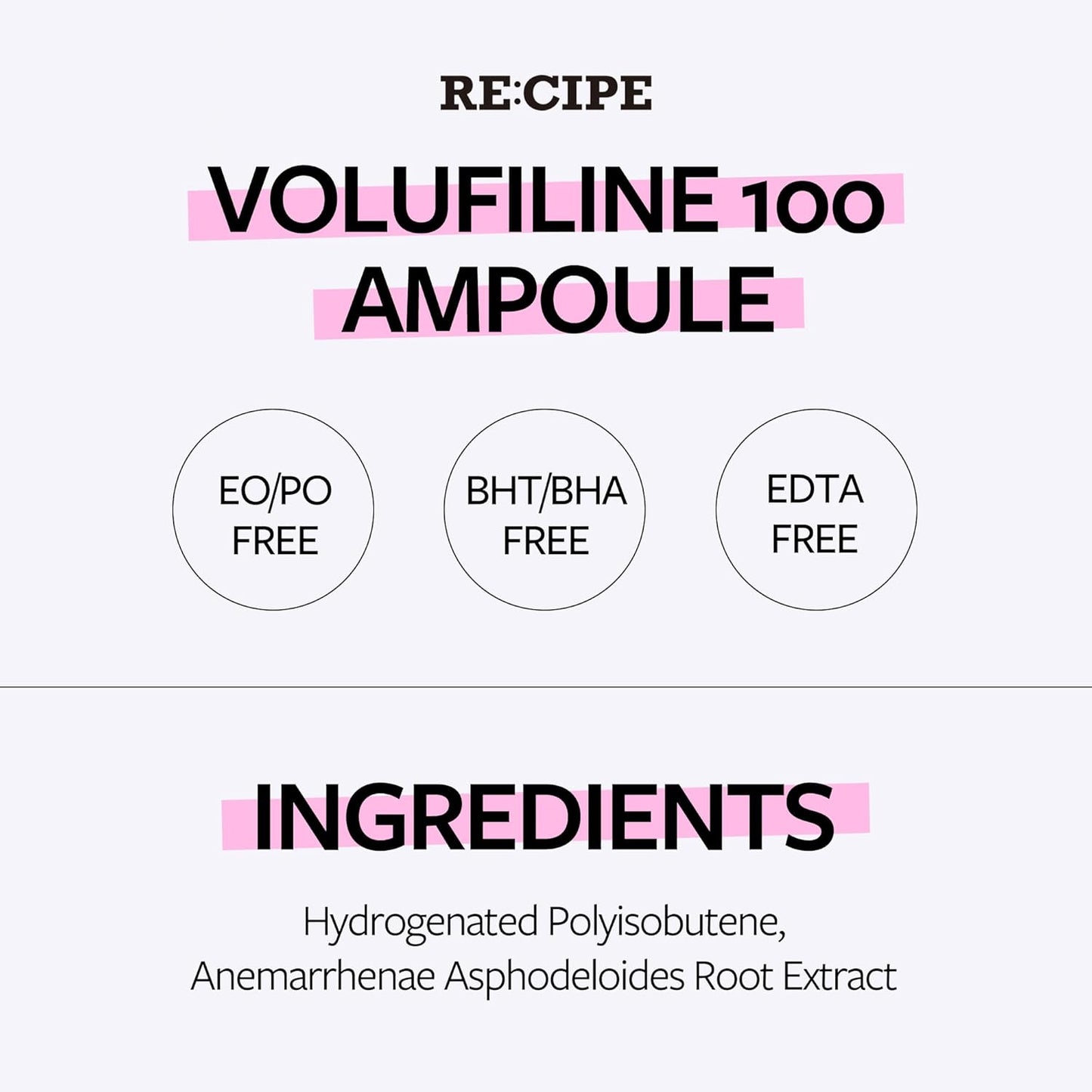Sederma RECIPE Volufiline 100% Ampoule - Hydrating Pure Serum for Face & Body | Age-Defying Formula (0.33 fl oz)