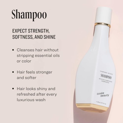 Cuvée Beauty Cuvee Shampoo - 10 Fl Oz - Cleanses & Fortifies Hair with Vitamin B & Panthenol - Champagne-Infused Formula