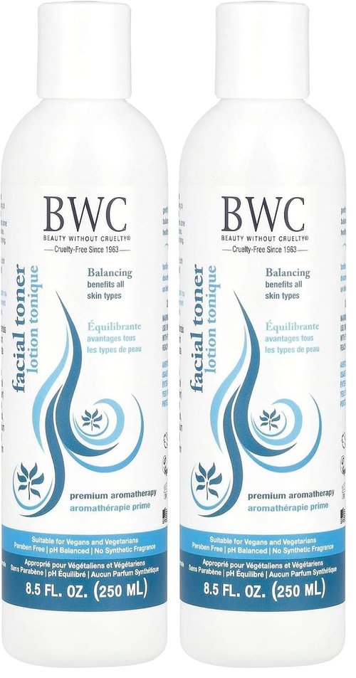 Beauty Without Cruelty Aromatherapy Facial Toner - Alcohol-Free, Balancing Formula, 8.5 oz (Pack of 2)
