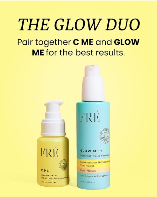 FRE Skincare GLOW ME Tinted Mineral Sunscreen - SPF 30 Hydrating Face Moisturizer (Medium-Deep) | Lightweight & Reef-Safe for Glowing Skin